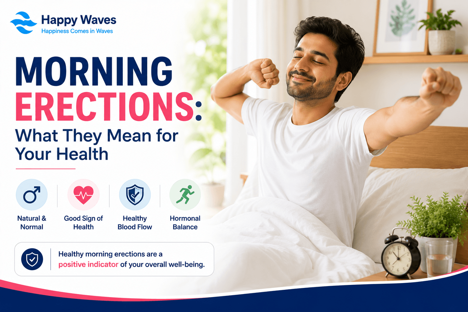 Morning Erections: What They Mean for Your Health. morning erection, morning erection means, not getting morning erection, lack of morning erection  Happy Waves