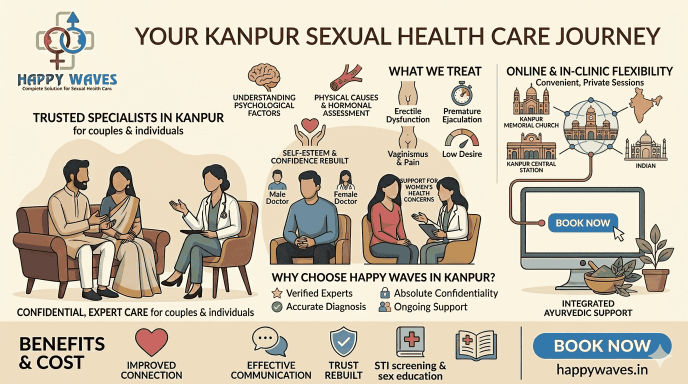 Best Sexologist in Kanpur - Who to Trust, What to Expect & How Happy Waves Helps. Find the best sexologist in Kanpur — Happy Waves